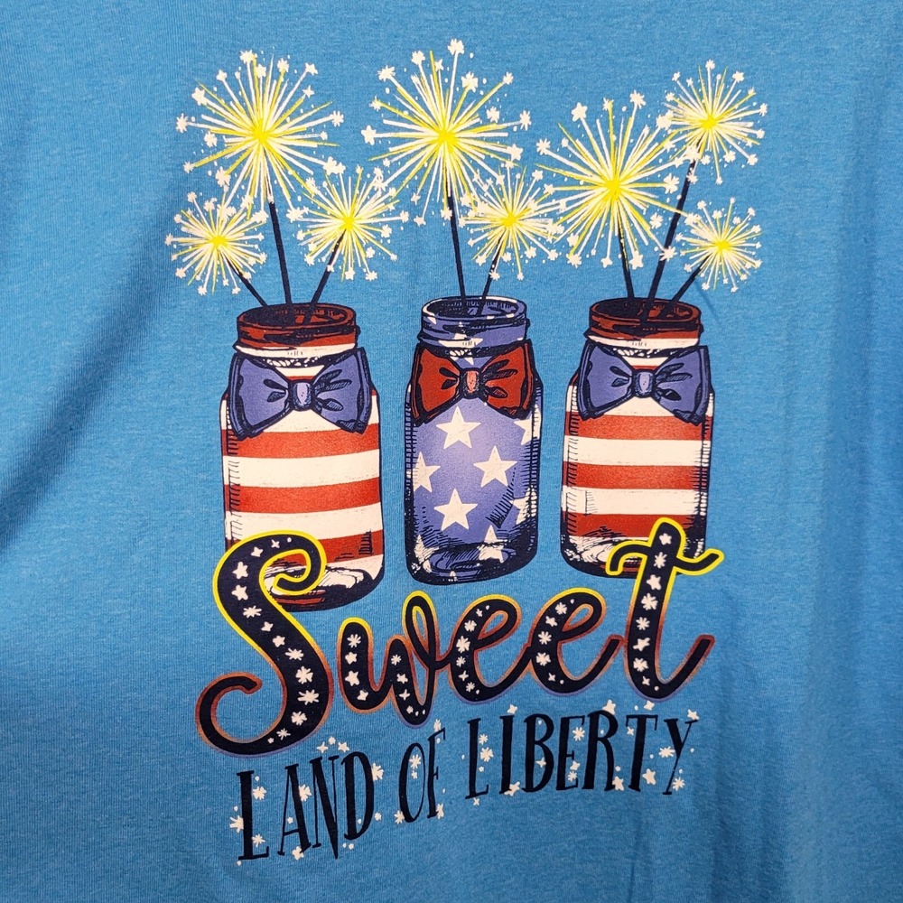 Southern Y'all Tee Womens Large Blue Liberty Independence Labor Day Patriotic